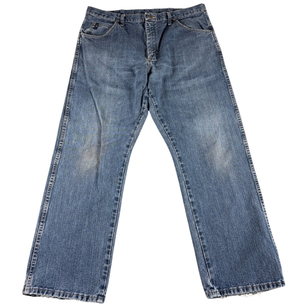 Wrangler Twenty X Jeans Mens 38x30 Blue Faded Relaxed Workwear 20X 23MWXVB